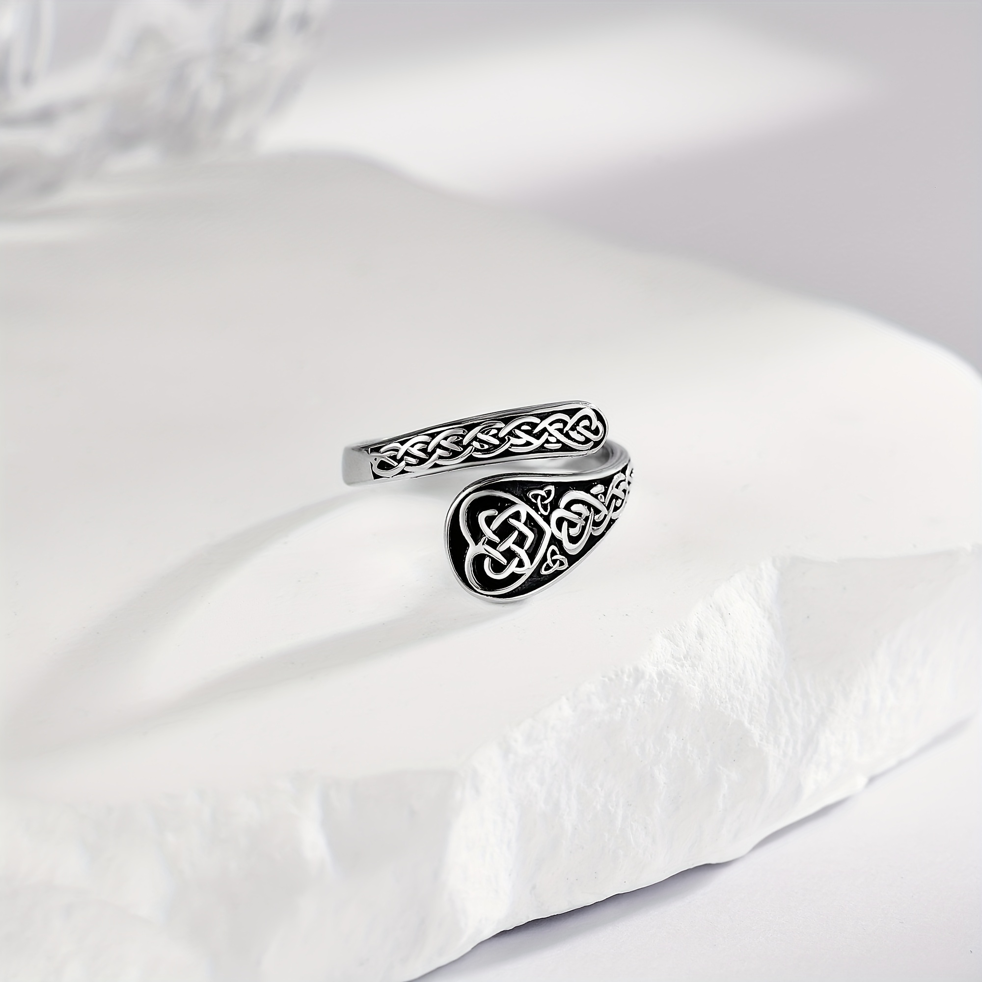 Women's S925 Silver Vintage Celtic Knot Spoon Ring